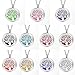 HOUSWEETY Aromatherapy Essential Oil Diffuser Necklace-Stainless Steel Tree of Life Locket Pendant,11 Refill Pads (Non-engraving)
