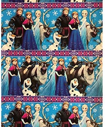 Disney Frozen Anna Elsa Olaf- Blue Theme Gift Wrapping Paper 20 sq ft. (1 Roll)