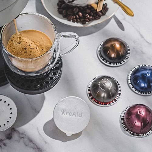 KreAid 200 Pack Reusable Aluminum Foils Lids Compatible with Nespresso