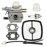 Buckbock Carburetor for C1U-K51 C1U-K45 Echo HC-1500 HC-1600 HC-1800 HC-2000 HC-2400 HC-2410 SRM-2100 SRM-2110 GT-2000 GT-2000R PAS2000 PAS-2100 SRM-2410 PP-1200 Trimmer with Air Filter Fuel Line Kit