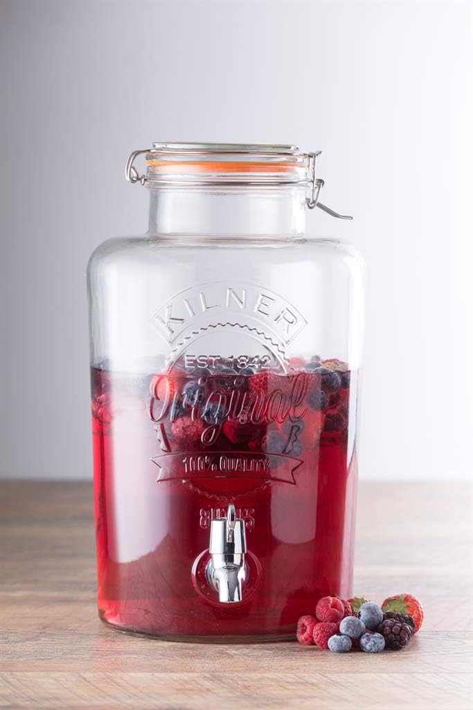 Kilner 8 Litre Glass Storage Jar with Dispensing Tap Airtight Clip Top Design for Serving Beverages Cocktails - Image 5