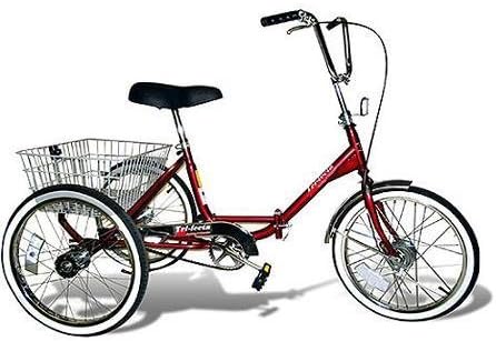 20 Trifecta Adult Single Speed Folding Tricycle, Red by Worksman Cycles