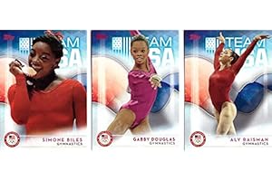 2016 Topps USA Gymnastics Olympic Team Lot of 3 Cards - Simone Biles, Gabby Douglas, and Aly Raisman