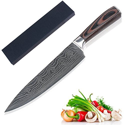 Chef Knife, AUGYMER 8 Inch Professional Chefs Knife Japanese High