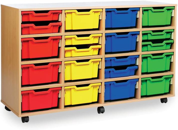 Office Needs Direct Monarch Mobile Storage Unit 16 Deep Trays Beech
