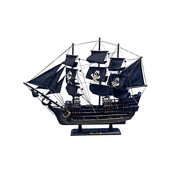 MYRCLMY Segelboot Modelldekorationen Piraten des Karibischen Schiffes Massivholz Flagge Schlachtschiff Modell Geschenk…