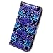 Bcov iPhone 6s Plus Case, iPhone 6s Plus Case, iPhone 6 Plus Case, Vintage Blue Purple Flower Leather Cover Case for iPhone 6 Plus/6S Plus
