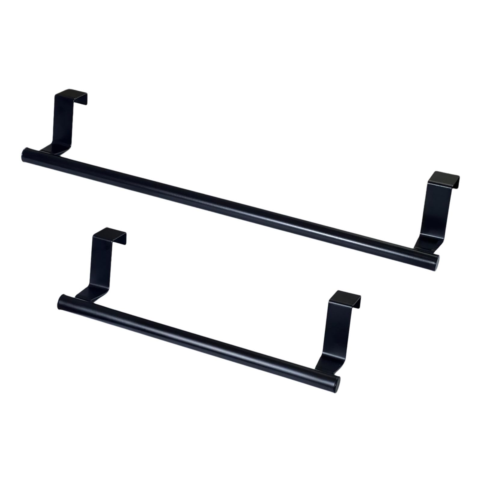 Photo 1 of 14.29"+9.33" Electroplated Black Kitchen Towel Holder Set for Modern Kitchens, Over The Cabinet Towel Holder with Sleek Finish, Kitchen Towel Rack Over Cabinet Door for Versatile Towel Hanging