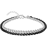 Joyandcelet Mens Bracelet - Stainless Steel Bracelets for Men, Stylish Rope Chain Bracelets, Silvering Mens Chain Bracelet, Birthday Gift for Men, Dad, Husband, Boyfriend