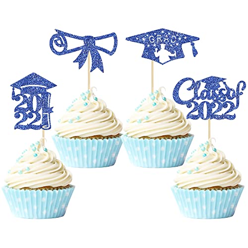 Gyufise 30Pcs Boy Men 2022 Graduazione Cupcake Toppers