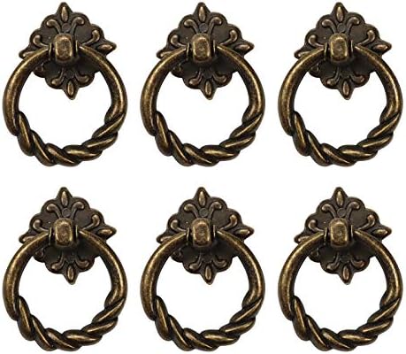 Chris.W 6pcs Vintage Bronze Drop Ring Knobs Pulls Handles for Dresser Drawer  Antique Drawer Pull Ring Single Hole Decorative Hardware with Screws for Furniture  Cabinet Cupboard price in Saudi Arabia | Amazon