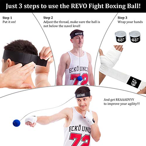 image for Revo Fight Boxing Reflex Ball: Premium Boxing Ball Headband Fight Ball