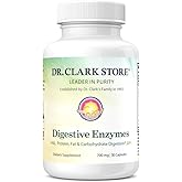 Dr. Clark Digestive Enzymes Supplement – 700mg, 50 Gelatin Capsules, Promotes Digestive Health & Gut Function