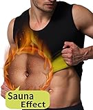 Hisweet Body Shaper for Men Tummy Neoprene Slimming Tank Top Vest Weight Loss Gym Shirt for Workout
