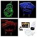 NINE Lighting Star Wars 3D Illusion Night Light Lamp 3 Pack with Free Remote Control and 16 Colors for Kids or Adult