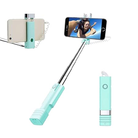 Atongm Selfie Stange Mini Selfie Stick, Draht Selfie Stick für iPhone 6 6S Plus 7 7S Plus + Samsung Galaxy S7 S6 S5 S4 Androi