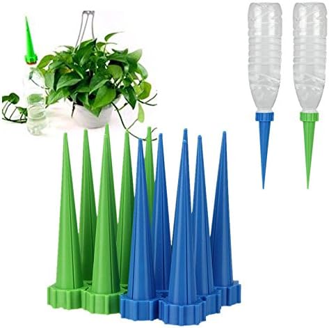 12x Automatic Garden Cone Watering Spike Plant Flower Waterers Bottle Irrigation