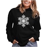 Tstars Holiday Snowflake Hoodie for Women - Festive Christmas Pullover Sweatshirt for Teen Girls & Winter Outfits