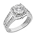 Halo Cubic Zirconia Stainless Steel Engagement Ring Band Women's Size 5-11 SPJ