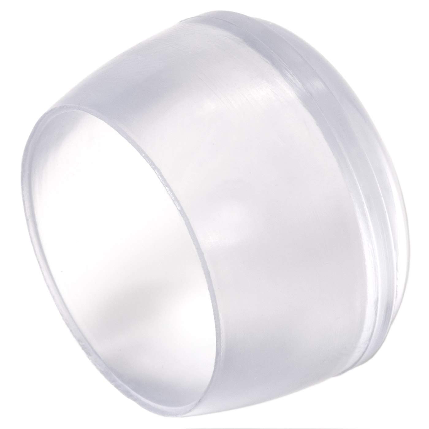 Adsamm® / 100 x Leg tips | Ø 0,98'' (Ø 25 mm) | transparent | round | Premium quality outer caps for tubular steel chairs by Adsamm®
