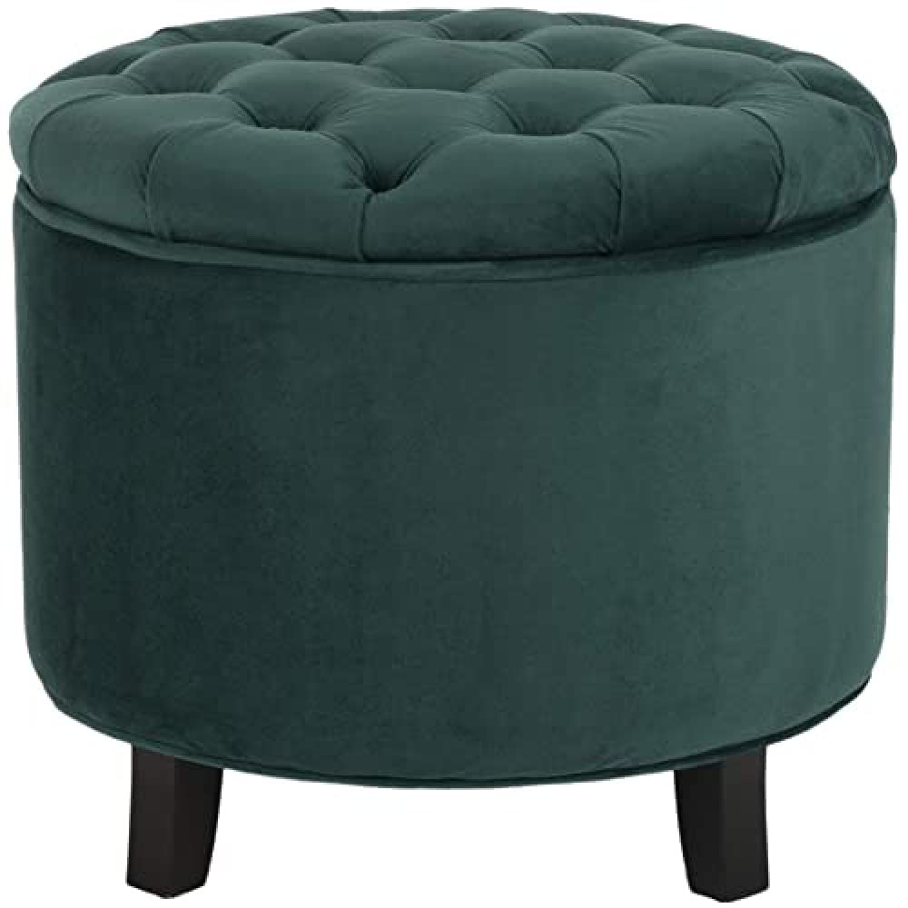 SAFAVIEH Upholstered Ottoman, in Marine, 55 X 55 X 50