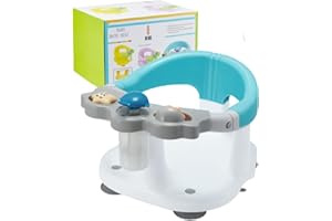 TUYEDOQE Baby Bath Seat, Infant Bath Seat, Bath Seat for Baby,Baby Bathtub Seat for Sit-Up 6-36 Months 4 Suction Cups Stability (White)