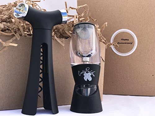 Happy Anniversary Wine Accessories Gift Set- Includes Best Wine Aerator and 4 in 1 Wine Opener- comes in Attractive Gift Box with Occasion Label (Happy Anniversary)