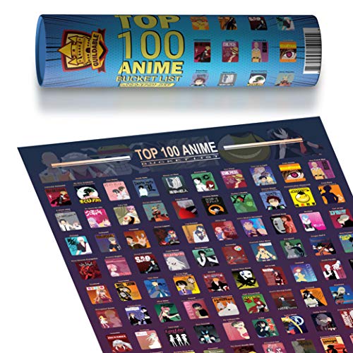 Top 100 Anime Scratch Off Poster Guildable 2021 Anime Bucket List