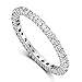espere CZ Paved Stackable Eternity Ring Wedding Band in Silver Size 7