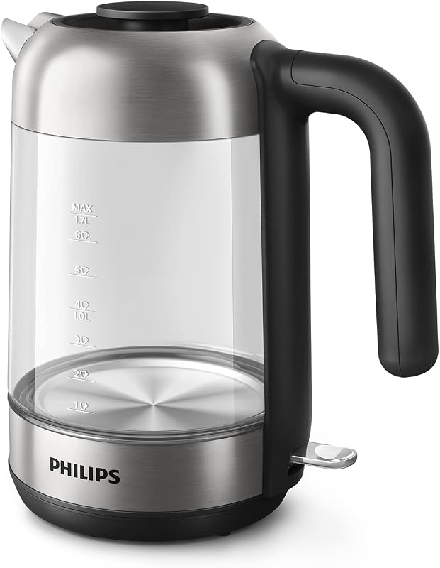 Series 5000 Hervidora de Cristal, 1,7 L Tapa Desmontable, Indicador luminoso Azul, Rellenado Fácil, Indicador de Una Taza, Filtro de Micromalla (HD9339/80)