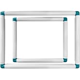 2 Pack Square Embroidery Hoops, Cross Stitch Snap Frames 9x11 &amp; 11x15 | ABS embroidery clip frames, easy assembly, firmly hold fabric, ideal for cross stitch, quilting and DIY sewing crafts