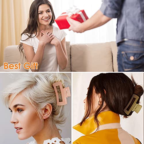 10 PCS Hair Claw Clips for Women, 3 Inch Strong Hold Matte Hair Claw Clips for Thick Hair, Fashion Hair Styling Accessories for Girls, Large Hair Clips for Women Thick Hair(10 Colors)