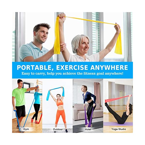 Resistance-Bands-Set-AKBYTCY-Skin-Friendly-Fitness-Exercise-Bands-with-Different-Resistance-Levels-for-Women-Men-Ideal-for-Gym-Home-Workout-Yoga-Pilates-Strength-Training-Legs-59in-Long Resistance Bands Set, AKBYTCY Skin-Friendly Fitness Exercise Bands with Different Resistance Levels for Women & Men…