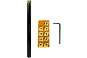LAHDYFHOE GBJ Lengthened 3/4in Shank Indexable Metal Lathe Turning Tool Holder with 10pcs CNMG431 Boring bar Inserts Carbide Turning Inserts for Steel (S12-MCLNR4+CNMG120404)
