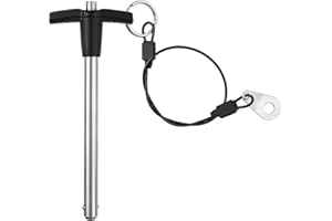 ZOWZEA T Handle Quick Release Pin 5/16 Inch Diameter ,Stainless Steel Ball Locking Pin with Push Button Lanyard Cable Usable Length 3.15"(8*80mm)