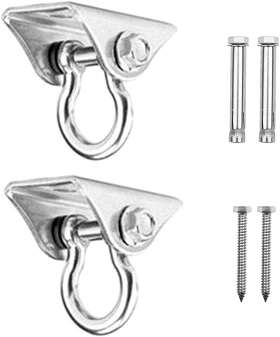 Dunhil Set of 2 Permanent Antirust Stainless Steel 304 Heavy Duty Swing Hangers 1000LB Capacity (Set of 2 with lag Screw)