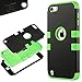 ULAK iPod Touch 7 Case, iPod Touch 6 Case, Heavy Duty High Impact Rugged Shockproof Cover Anti-Scratch Protective Case for Apple iPod Touch 5/6/7th Generation, Green