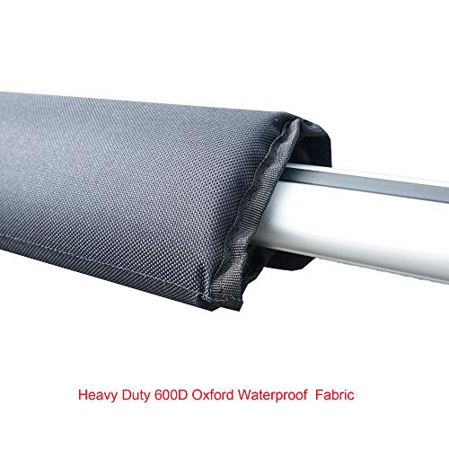 RORAIMA Adjustable No Slide UV Protect Fabric Heavy Duty Areo Car Roof Rack Pads for Crossbar When Hauling Kayak/Canoe/Surf Board/SUP/Snow Board Ski Board/Knee Board Size 17" X13.4X0.8 (43X34X2 cm)