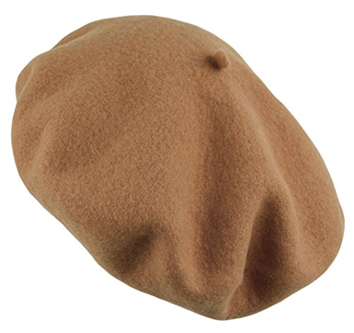 Women's Men's Solid Color Plain Wool French Beret One Size (Timber)
