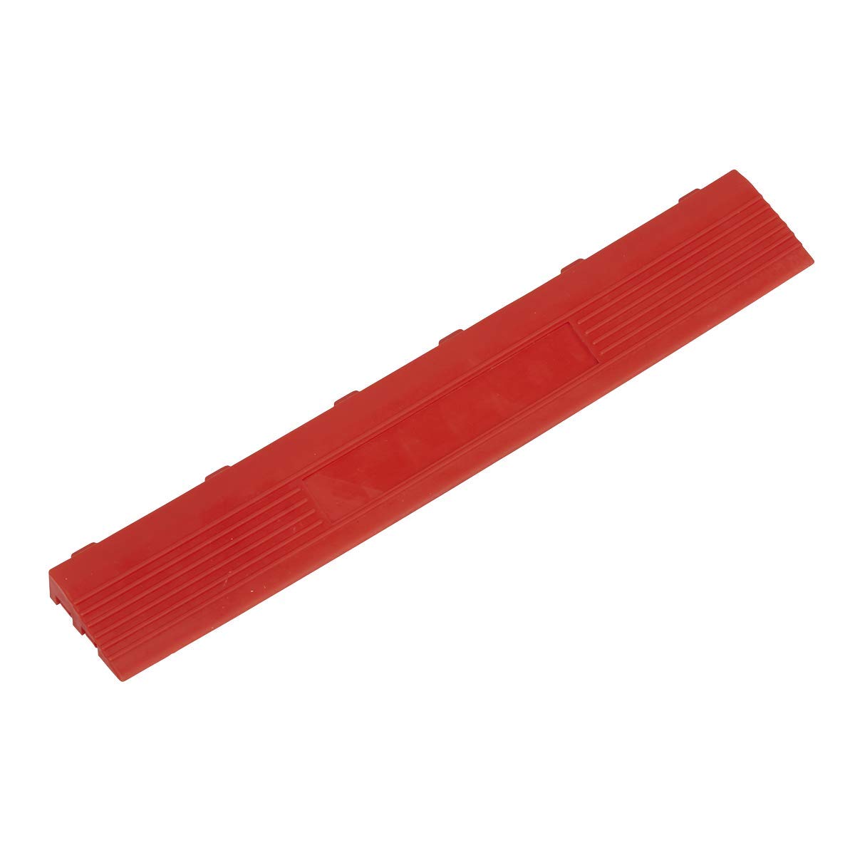 Sealey FT3ERF Red 400 x 60mm Female Polypropylene Floor Tile Edge-Pack of 6