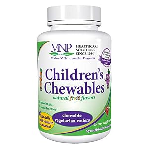 Image of Michael's Naturopathic Programs Childrens Chewables - Fruit Punch Flavor - 60 Vegetarian Wafers - Childrens Multivitamin & Mineral Supplement - Gluten Free, Kosher - 30 to 60 Servings