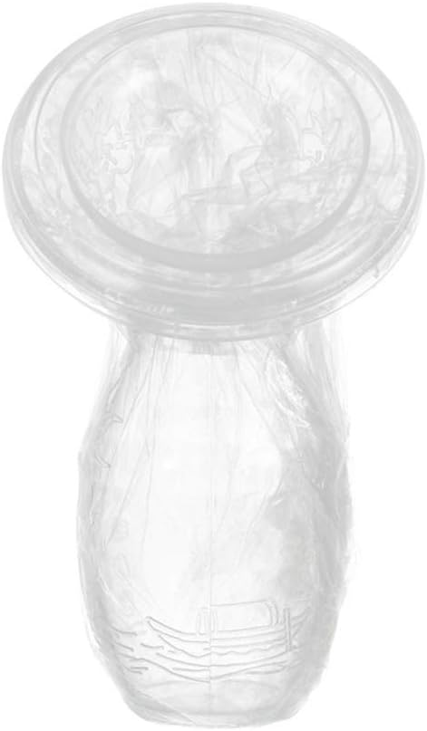 HUIFEIDEYU Maternity Silicone Breast Pump - Manual Breast Milk Collector with Protective Lid - Portable Milk Pumping Bottle Saver for Breast Feeding Storage Bag 90mlTransparent