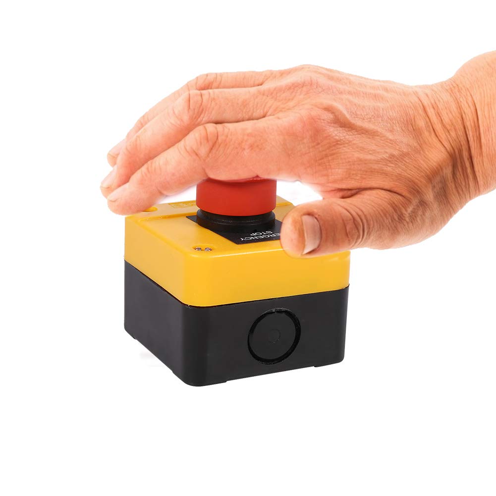 GLOGLOW 660V/10A Emergency Stop Switch Mushroom Push Button Switch for Industry, Red - Image 3