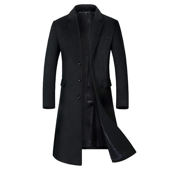 LUCKDE Trenchcoat Männer, übergangsjacke Herren Winterjacke Parka Lang Jersey Blazer Dufflecoats Langmäntel Outwear Cardigan 