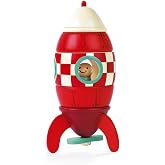 Janod - Magnetic Wood Rocket kit - Small - 16 cm | Develops Motor Skills - Encourages Imaginative Play - Safe Materials - Easy Assembly - Toddlers Ages 2 to 6 Years