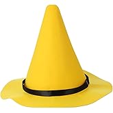 Luxshiny Halloween Witch Hat, Felt Wizard Top Hat Large Brim Hat Halloween Costume Cosplay Party Masquerade Dress Up Accessory Yellow