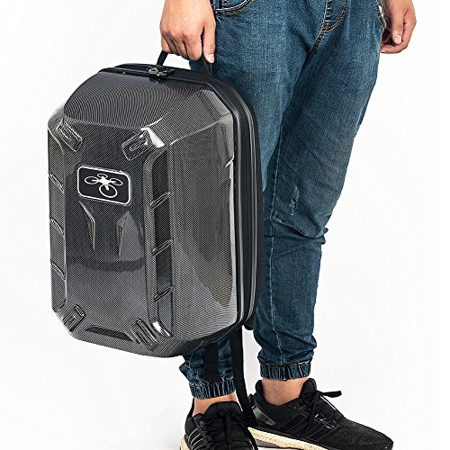 RCYAGO Waterproof Hardshell Backpack Carrying Drone Case Storage Box for DJI Phantom 4 / Phantom 3 Standard Drone Quadcopter (Carbon Fiber)