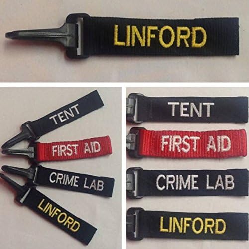 Embroidered Identification Tags - Black