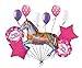 11 pc Decorative Carousel Horse Balloon Bouquet Happy Birthday Circus Carnival