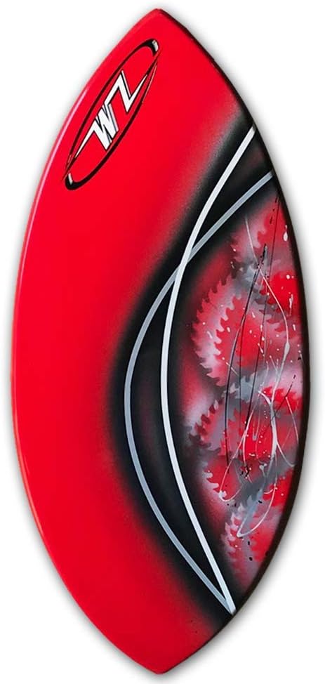 Skimboard Package - Red - 42" Fiberglass Wave Zone Edge Plus Board Bag and/or Traction Pad - for Riders up to 130 lbs … (Board + Traction)